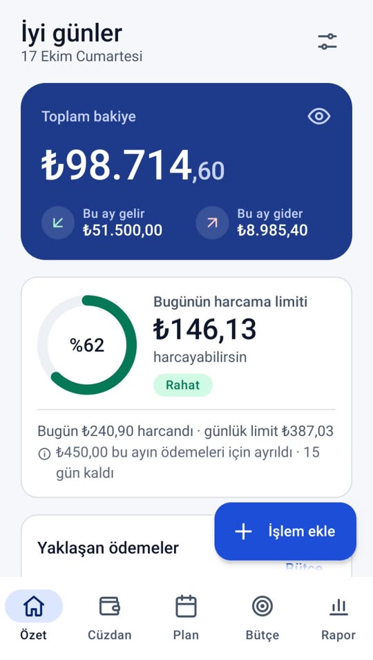 Lixi Wallet özet ekranı